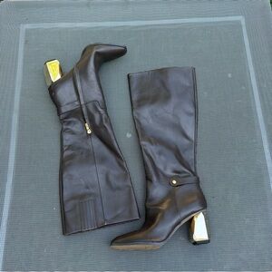 Franco Sarto Tiera Brown Leather High Shaft‎ Heeled Boots size 10
